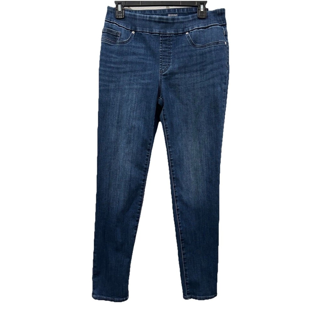 Chicos Sz 0.5R Women  Sz 6R Jeggings Blue Pull On Stretch Denim Skinny Jeans